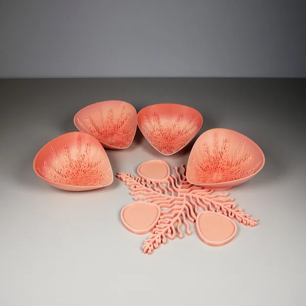 Bộ đĩa họa tiết tinh xảo với giá đỡ cho bốn chiếc - Image 2