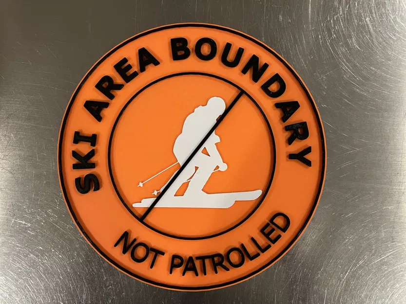 Biển báo ranh giới khu vực trượt tuyết nhiều màu sắc - Image 1