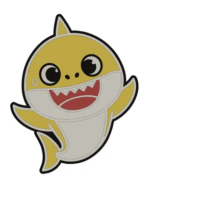 Đèn ngủ 3D hình nhân vật Baby Shark với đèn LED 5V