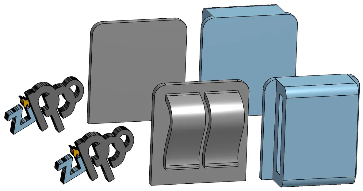 Chữ cái Zippo, Clipper và vòng đai 3D - Image 1