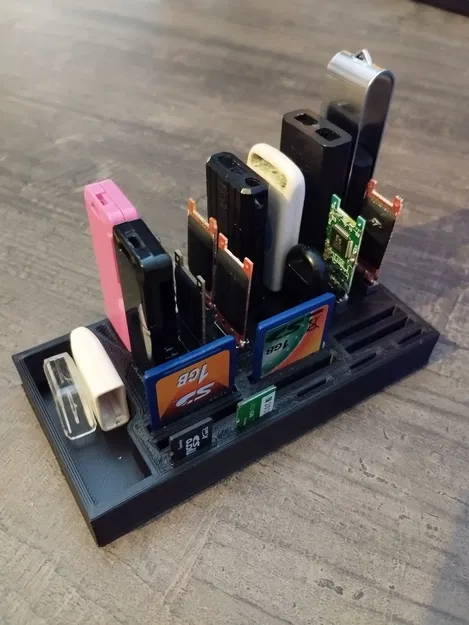 Giá đỡ USB và thẻ SD với ngăn chứa nắp - Image 1