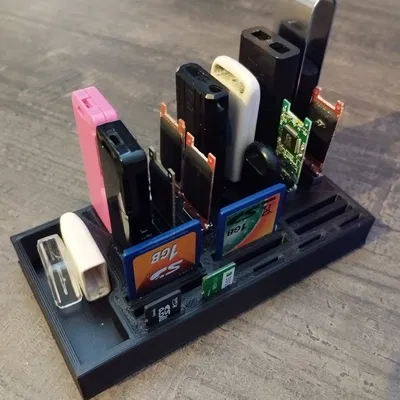 Giá đỡ USB và thẻ SD với ngăn chứa nắp