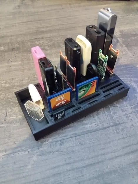 Giá đỡ USB và thẻ SD với ngăn chứa nắp - Image 2