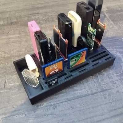 Giá đỡ USB và thẻ SD với ngăn chứa nắp