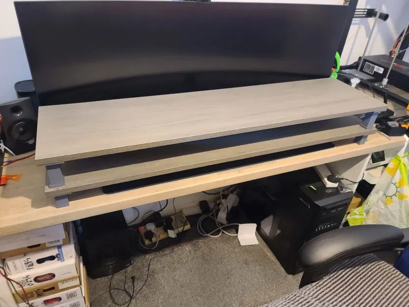 Giá đỡ màn hình 2 tầng với chân và giá đỡ tùy chỉnh - Image 1