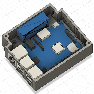 Vỏ Raspberry Pi 3 B+ với giá đỡ bộ chuyển đổi buck và quạt