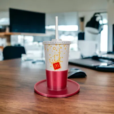 Giá đỡ ly nước McDonald's chống đổ khi đặt trên bề mặt mềm