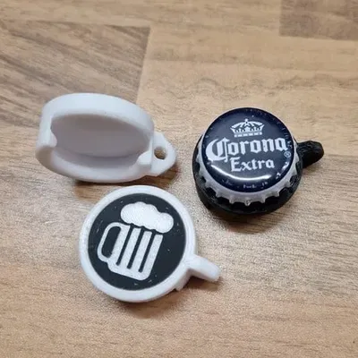 Nắp chai bia đa năng với móc khóa và không gian cho logo