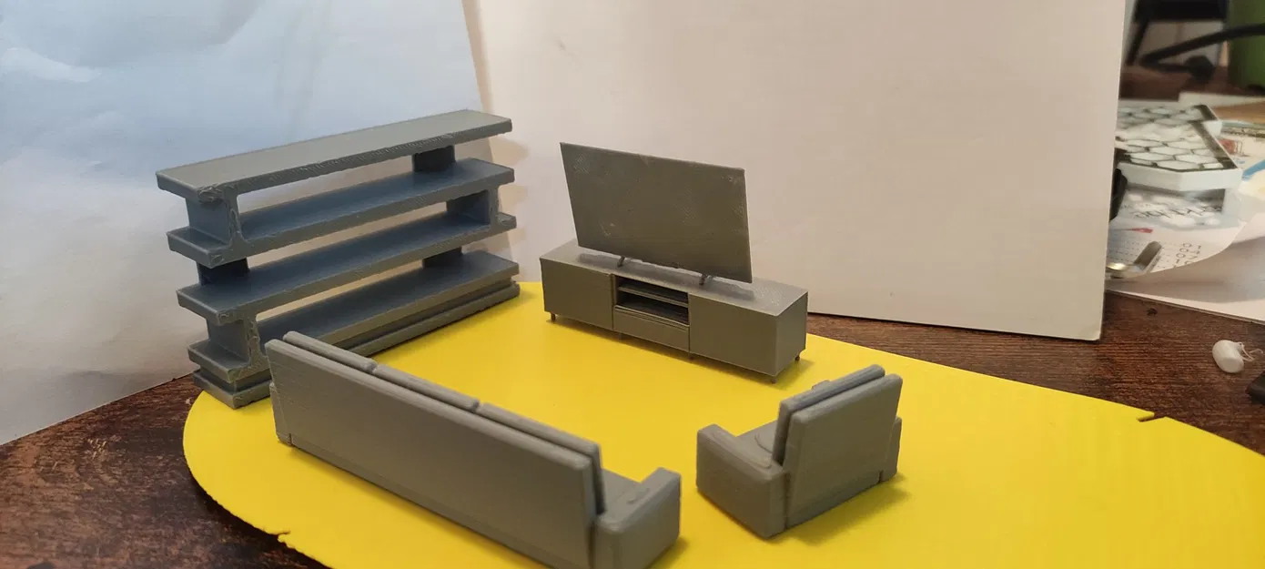 Nội thất phòng khách hiện đại cho nhà búp bê - Image 2