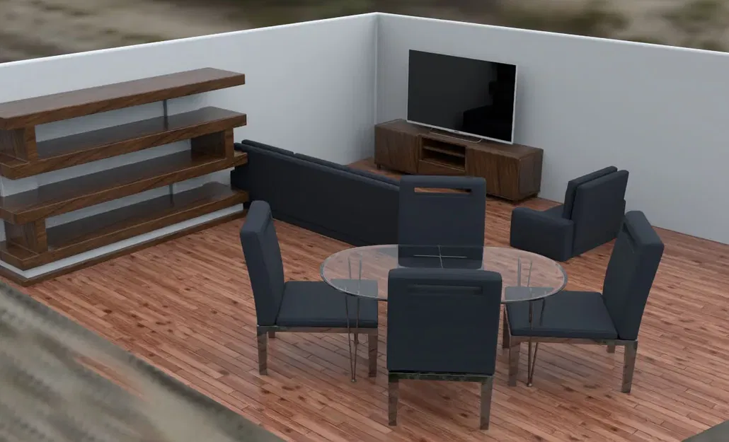 Nội thất phòng khách hiện đại cho nhà búp bê - Image 4