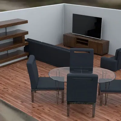 Nội thất phòng khách hiện đại cho nhà búp bê