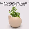 Chậu hoa hình cầu hiện đại với bộ chứa nước và chỉ báo... - Thumbnail 1
