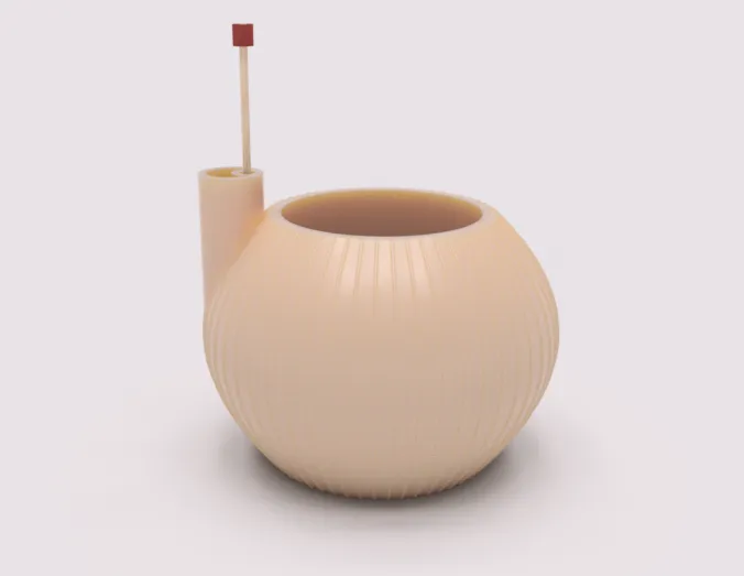 Chậu hoa hình cầu hiện đại với bộ chứa nước và chỉ báo... - Image 2