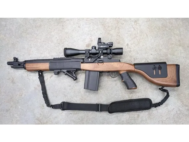 Giá đỡ ống ngắm Airsoft M14 với thanh Picatinny và vòng ống ngắm cho điểm đỏ - Image 1