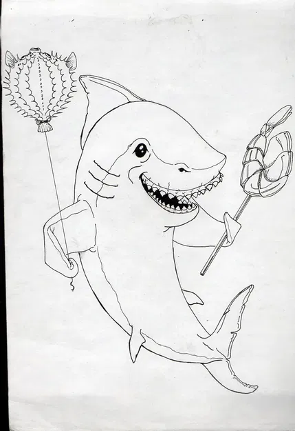 Nhân vật cá mập "Toyito" vui chơi tại công viên giải trí dướ... - Image 1