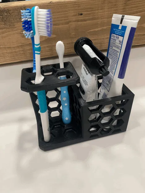 Giá đỡ bàn chải đánh răng tổ ong với ngăn bên cạnh - Image 2