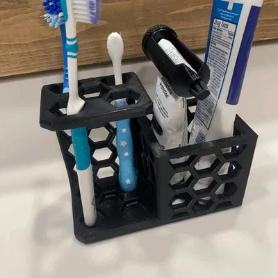 Giá đỡ bàn chải đánh răng tổ ong với ngăn bên cạnh