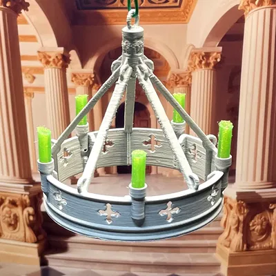 Đèn chùm kiểu cổ cho ngôi nhà búp bê tỉ lệ 1/12