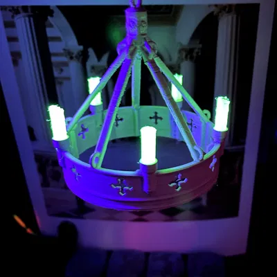 Đèn chùm kiểu cổ cho ngôi nhà búp bê tỉ lệ 1/12