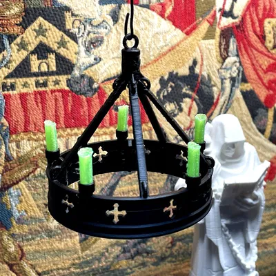 Đèn chùm kiểu cổ cho ngôi nhà búp bê tỉ lệ 1/12