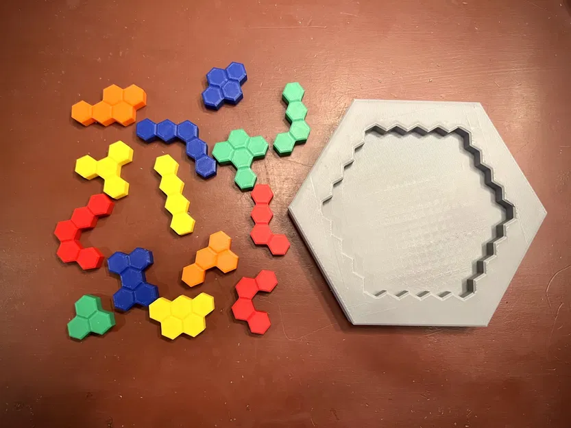 Câu đố não hình lục giác với bảng ghép và 14 mảnh ghép - Image 2