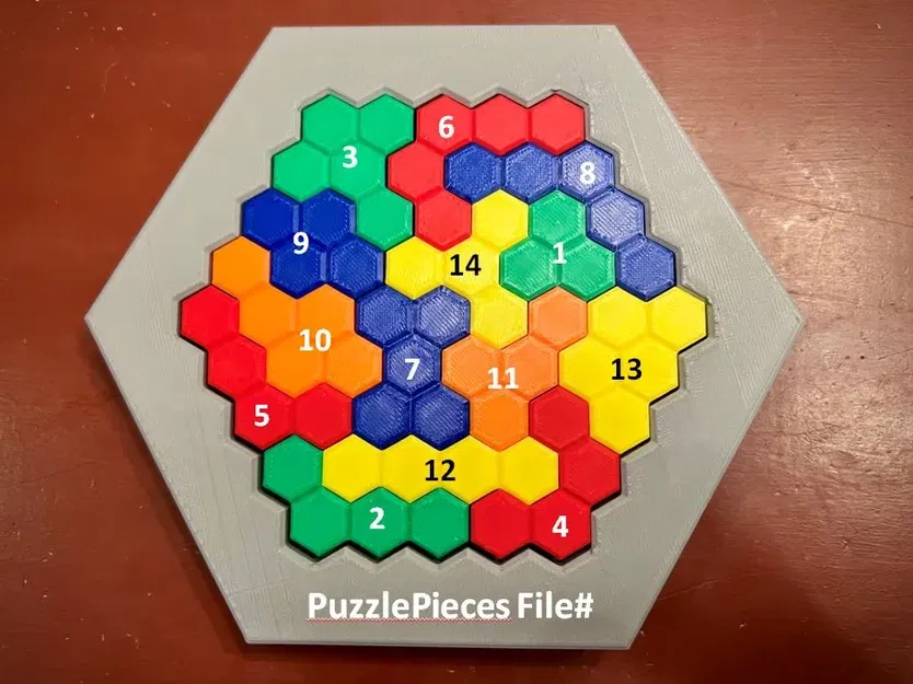 Câu đố não hình lục giác với bảng ghép và 14 mảnh ghép - Image 3