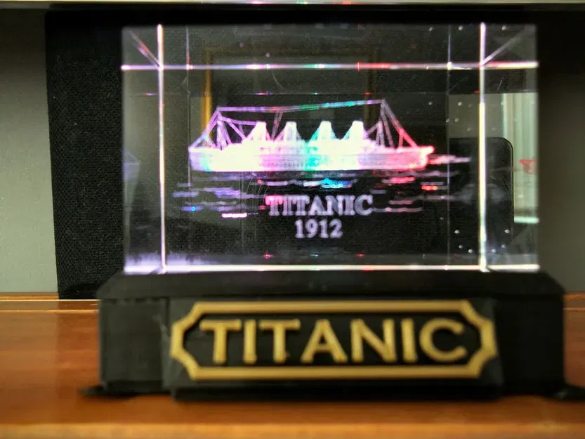 Đế hiển thị có đèn LED cho khối acrylic khắc laser 3D - Image 1