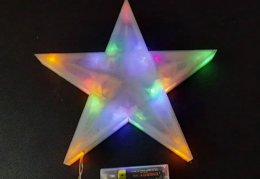 Ngôi sao Giáng sinh 5 điểm phân đoạn với đế LED - Image 2