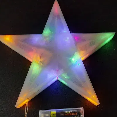 Ngôi sao Giáng sinh 5 điểm phân đoạn với đế LED