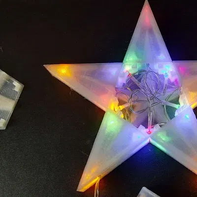 Ngôi sao Giáng sinh 5 điểm phân đoạn với đế LED