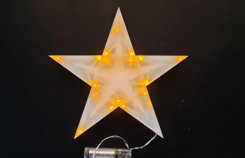 Ngôi sao Giáng sinh 5 điểm phân đoạn với đế LED - Image 7