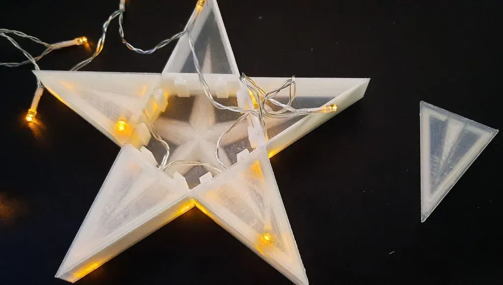 Ngôi sao Giáng sinh 5 điểm phân đoạn với đế LED - Image 8