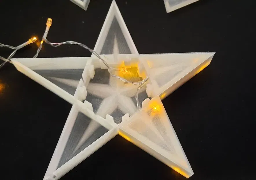 Ngôi sao Giáng sinh 5 điểm phân đoạn với đế LED - Image 9