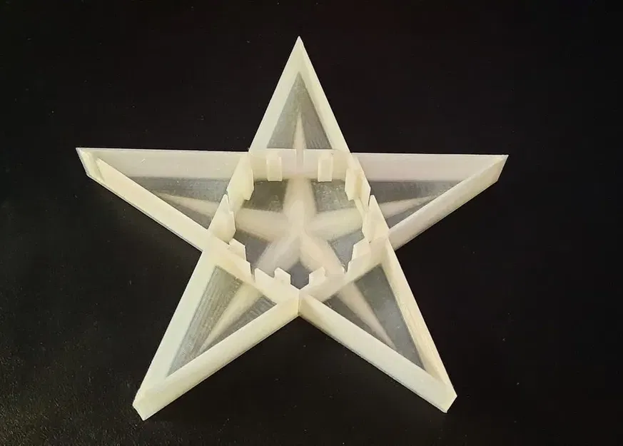 Ngôi sao Giáng sinh 5 điểm phân đoạn với đế LED - Image 10