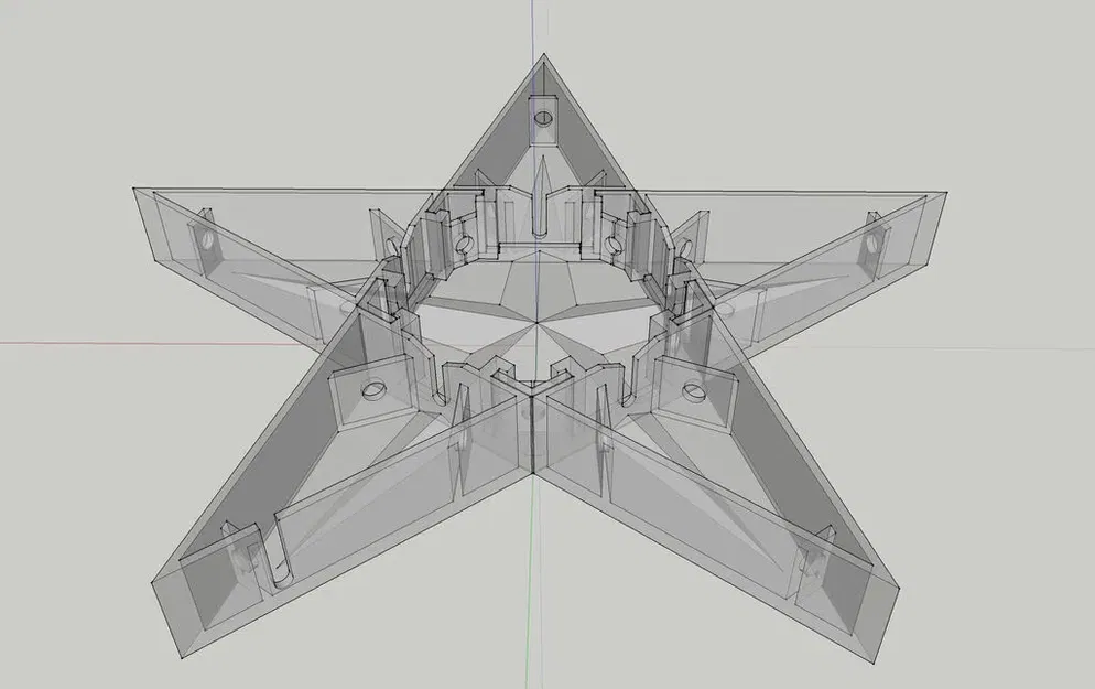 Ngôi sao Giáng sinh 5 điểm phân đoạn với đế LED - Image 15