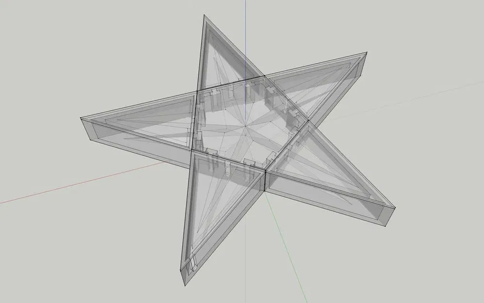 Ngôi sao Giáng sinh 5 điểm phân đoạn với đế LED - Image 31