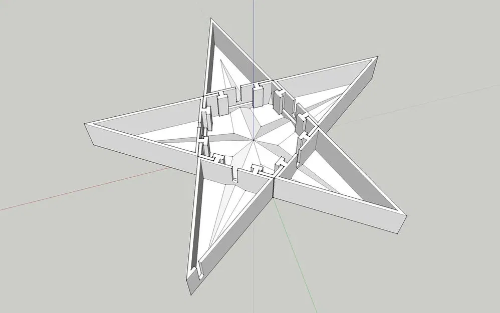 Ngôi sao Giáng sinh 5 điểm phân đoạn với đế LED - Image 32