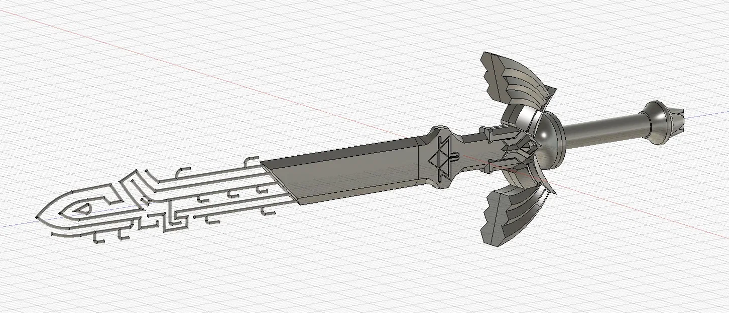 Kiếm Master Sword trong Tears of The Kingdom dạng wireframe - Image 1