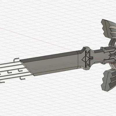 Kiếm Master Sword trong Tears of The Kingdom dạng wireframe