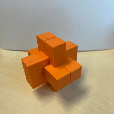 Câu đố "Teufelsknoten" - Mô hình ghép 2 thanh trong từng chiều