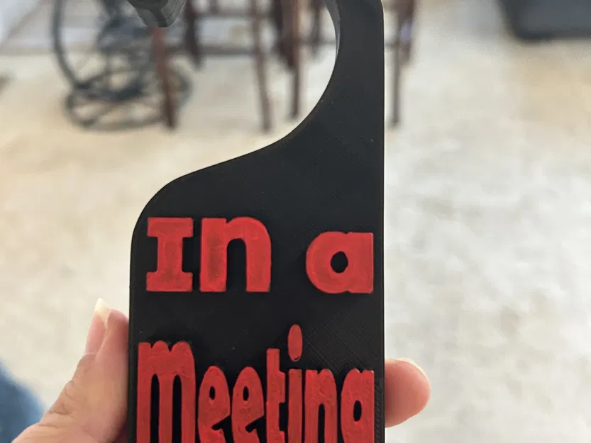 Biển báo tay nắm cửa "Đang họp" cho làm việc tại nhà - Image 1