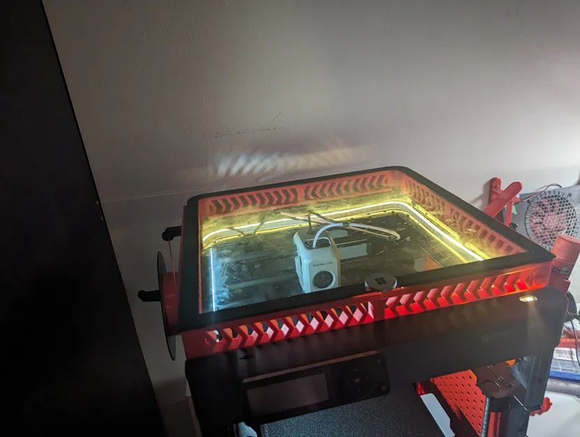 Nắp kính thông gió trượt Bambu P1P và X1 với tùy chọn LED - Image 1