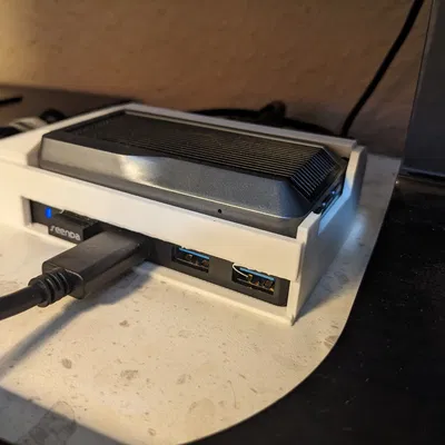 Vỏ máy tính Khadas Edge 2 với khe cắm hub USB Anker 4 cổng