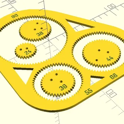 Spirograph remix với các bánh răng cắt trên nền tảng