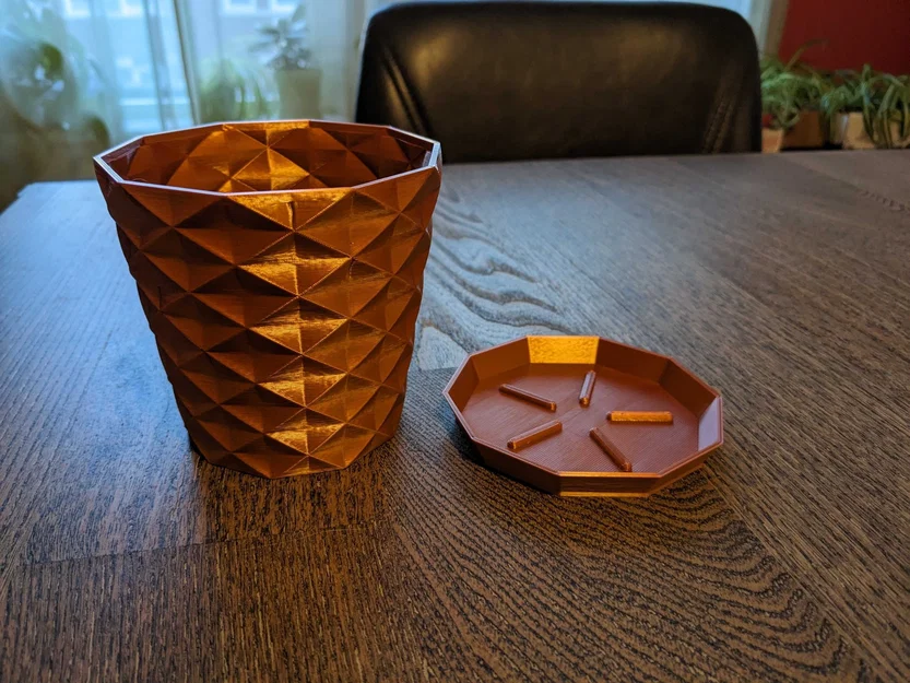 Chậu hoa nhỏ đơn giản có lỗ thoát nước và khay hứng nước - Image 3