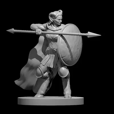 Nhân vật nữ Satyr Hoplite trong phong cách chiến binh