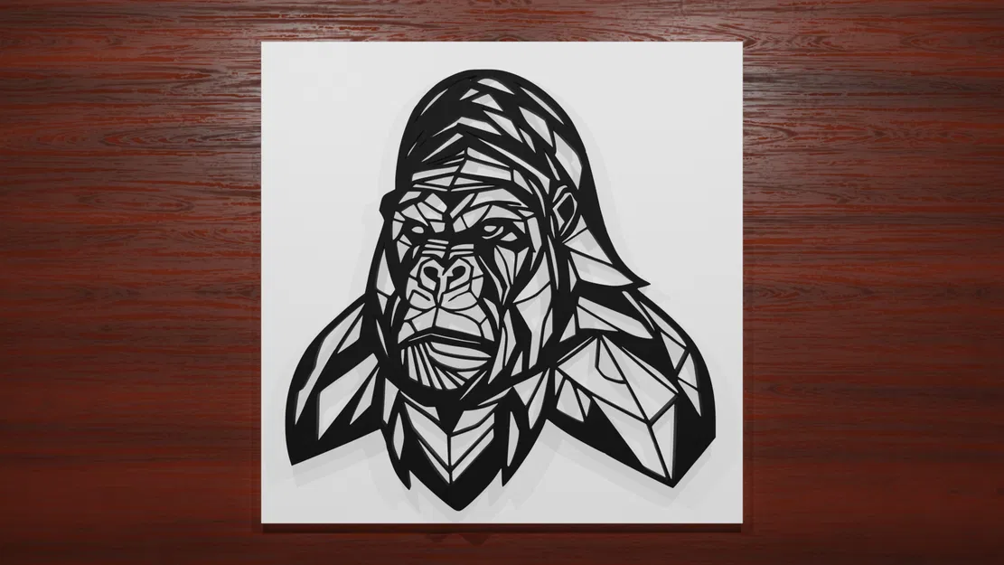 Trang trí tường hình con gorilla 2D - Image 1