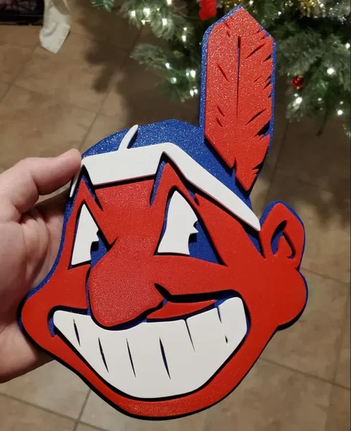 Biểu tượng Chief Wahoo với đế trang trí 3D - Image 1