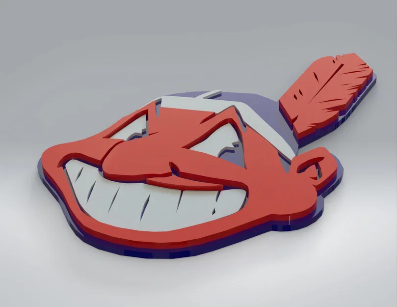 Biểu tượng Chief Wahoo với đế trang trí 3D - Image 2