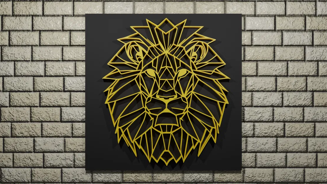 Trang trí tường hình đầu sư tử nghệ thuật - Image 1